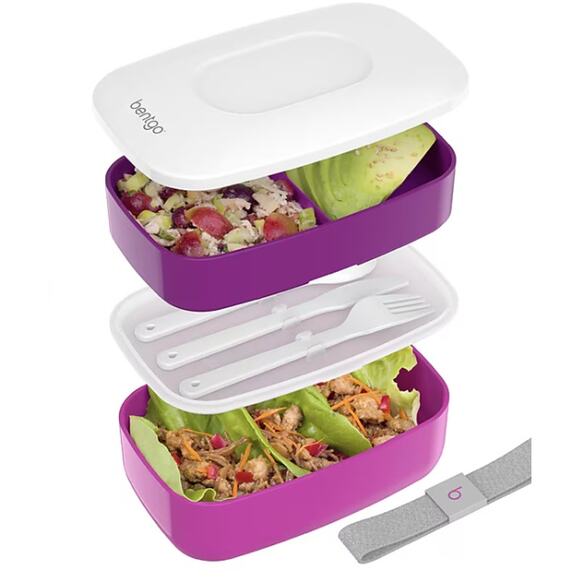 Bentgo Classic All-in-One Stackable Lunch Box Container w/ Flatware New Sealed - Picture 1 of 4